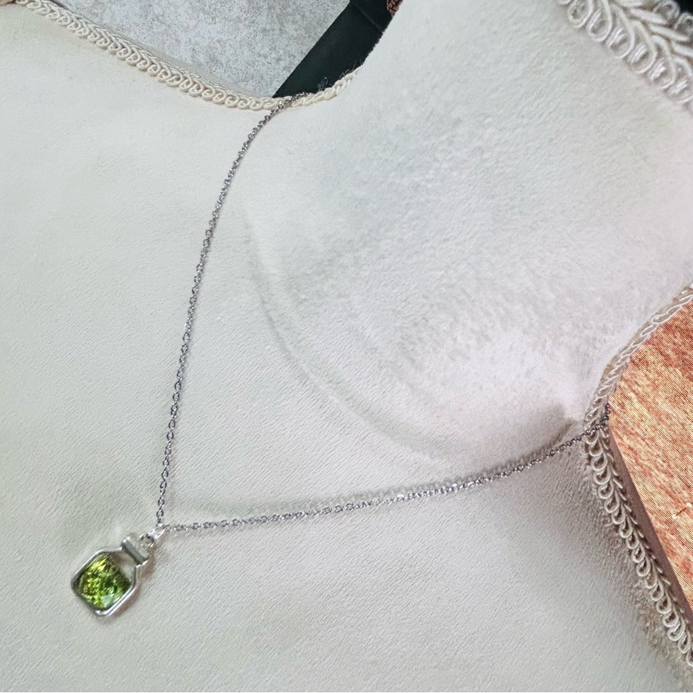 Handcrafted salvaged vintage faceted glass dome pendant on chain necklace